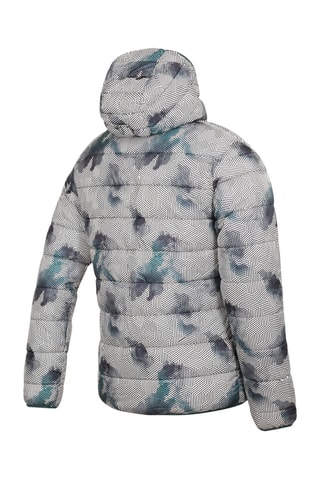 Blusão reversível com capuz - Branco e verde-escuro