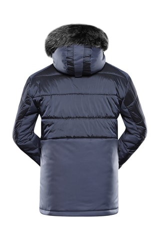 Casaco com capuz em pelo - Azul-marinho