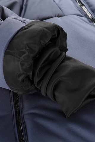 Casaco com capuz em pelo - Azul-marinho