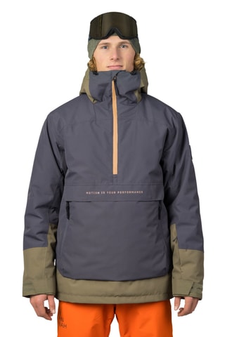 Casaco com capuz - Cinzento-escuro e verde-azeitona