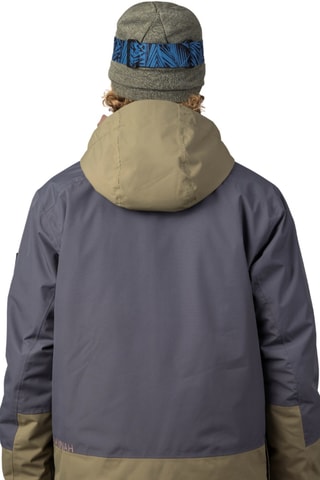 Casaco com capuz - Cinzento-escuro e verde-azeitona