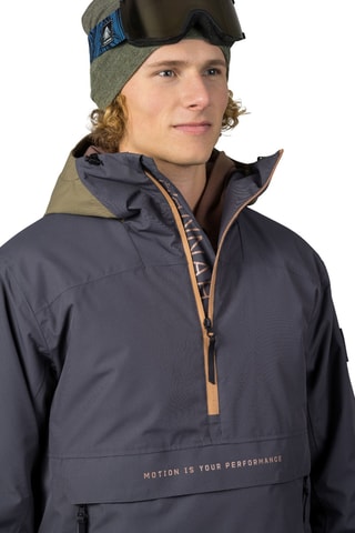 Casaco com capuz - Cinzento-escuro e verde-azeitona