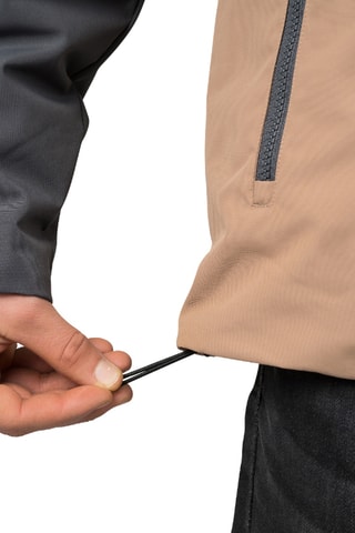 Casaco com capuz - Bege e cinzento-escuro