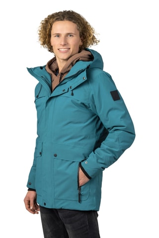 Parca com capuz - Azul-pato