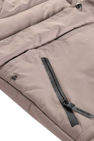 Casaco com capuz em pelo - Bege