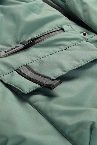 Blusão comprido com capuz - Verde-escuro