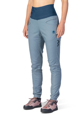Pantalon straight taille haute - Bleu