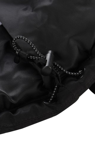 Casaco com capuz em pelo - Preto e branco