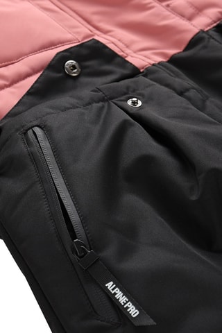 Casaco com capuz em pelo - Rosa-velho e preto