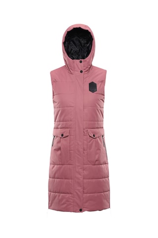 Colete acolchoado comprido - Rosa