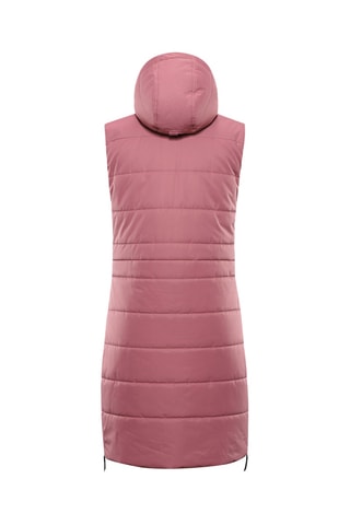 Colete acolchoado comprido - Rosa