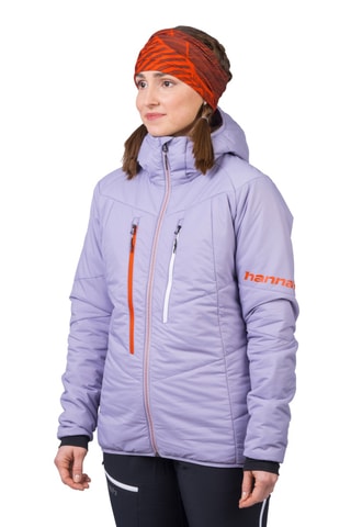 Casaco de caminhada com capuz - Malva e laranja