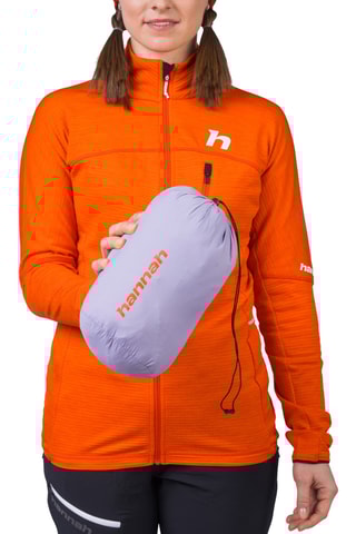 Casaco de caminhada com capuz - Malva e laranja