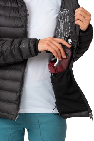  Casaco polar de escalada com capuz - Preto