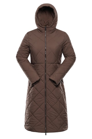 Blusão comprido com capuz - Castanho