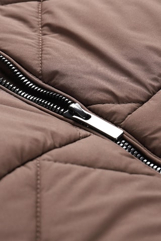 Blusão comprido com capuz - Castanho