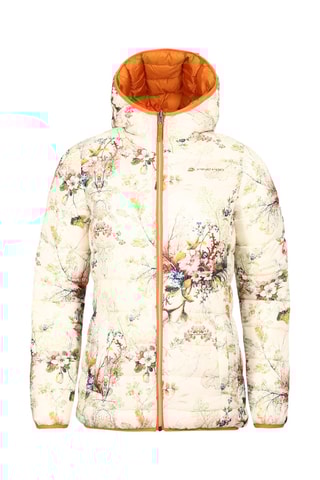 Blusão reversível com capuz - Branco e laranja