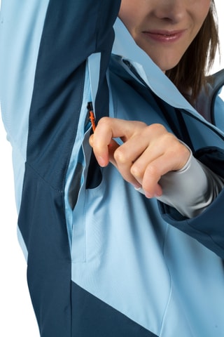 Corta-vento com capuz - Azul-celeste e azul-marinho