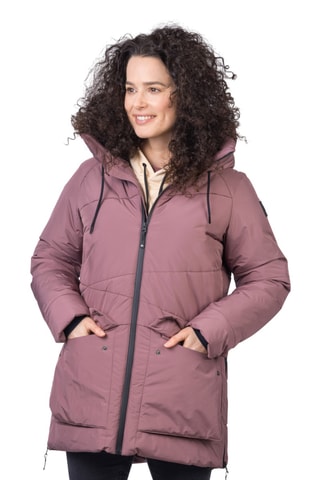 Blusão comprido com capuz - Rosa-velho