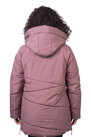 Blusão comprido com capuz - Rosa-velho