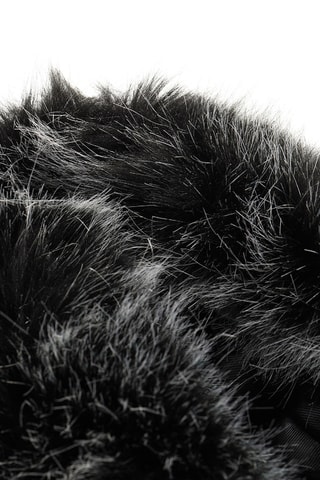 Casaco com capuz em pelo - Verde-azeitona