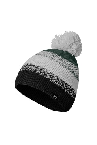 Gorro com pompom - Branco e preto