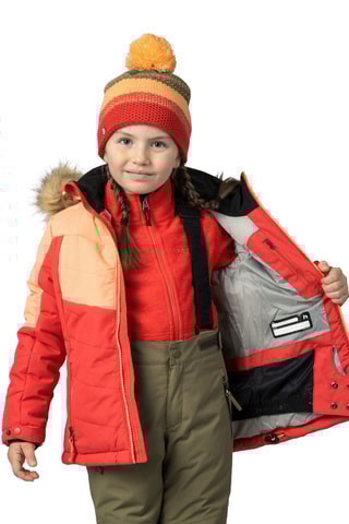 Blusão com capuz - Vermelho e salmão