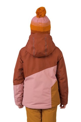 Casaco com capuz - Vermelho tijolo e rosa-velho