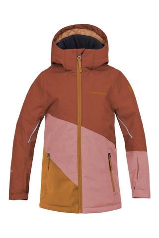 Casaco com capuz - Vermelho tijolo e rosa-velho