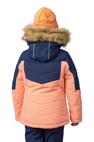 Blusão com capuz - Rosa e azul-marinho