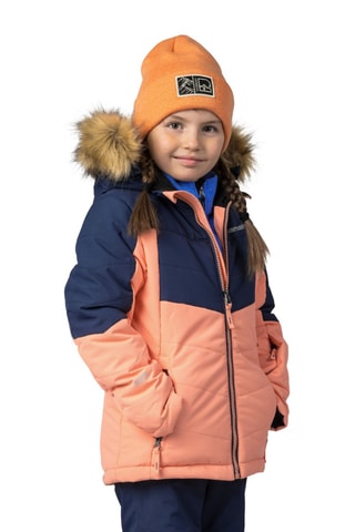 Blusão com capuz - Rosa e azul-marinho