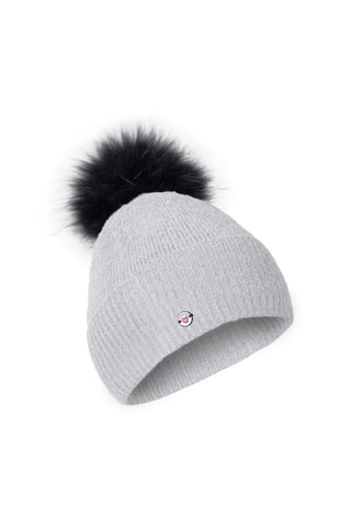 Gorro com pompom - Cinzento-claro e preto