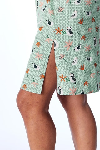 Chemise de nuit Oiseaux graphiques - Vert et blanc