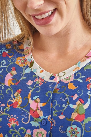 Chemise de nuit Espiègleries - Bleu et vert