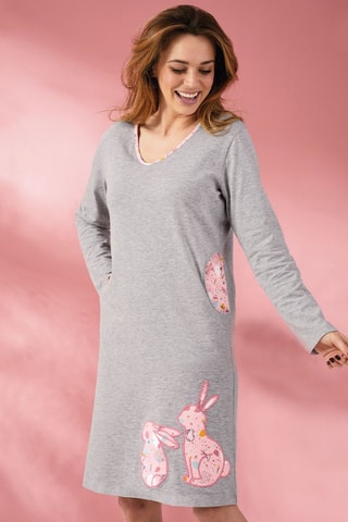 Chemise de nuit Lapins câlins - Bleu et vert