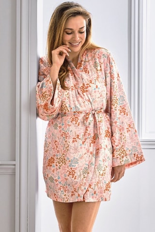 Déshabillé Douceur Matinale - Ecru et rose