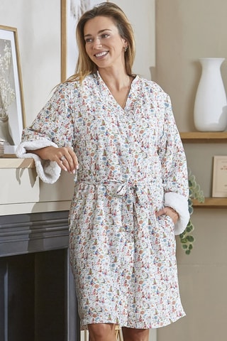 Peignoir Singes Acrobates - Blanc et vert