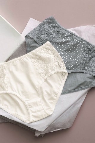 2 culottes taille haute Mes Essentiels - Ecru et gris