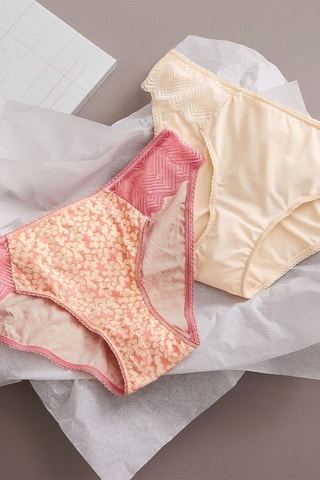 2 culottes Mes essentiels - Rose et blanc