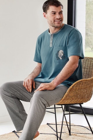 Pyjama Jungle Fantastique - Bleu-gris et noir