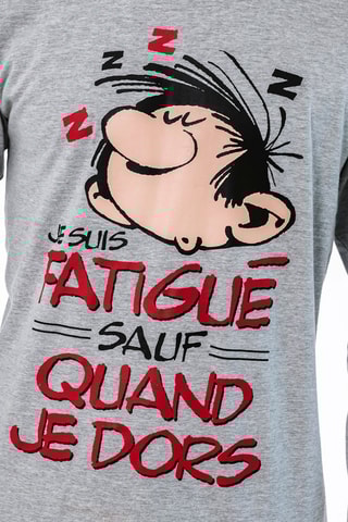 Pyjama Gaston AH21 - Gris clair chiné et rouge