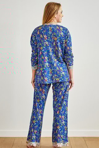 Pyjama Espiègleries - Bleu roi et vert