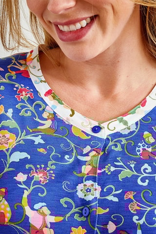 Pyjama Espiègleries - Bleu roi et vert