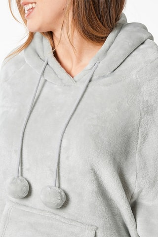 Sweat de pyjama polaire Lama en parade - Gris clair