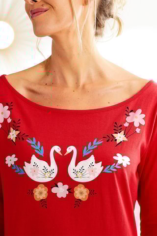 Chemise de nuit Vue sur la Volga - Rouge