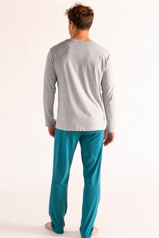 Pyjama Lac Tahoe - Gris chiné et bleu pétrole