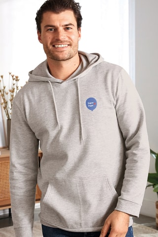 Sweat à capuche Super Papa - Gris clair chiné