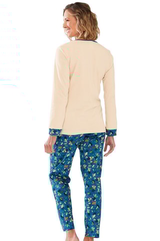 Pyjama Cabane dans les bois - Ecru et bleu canard