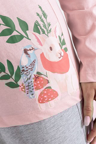 Pyjama Ecureuil & Cie - Rose poudré et gris chiné