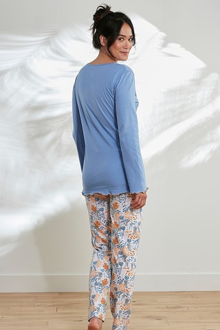 Pyjama Sous la Canopée - Bleu cobalt et blanc